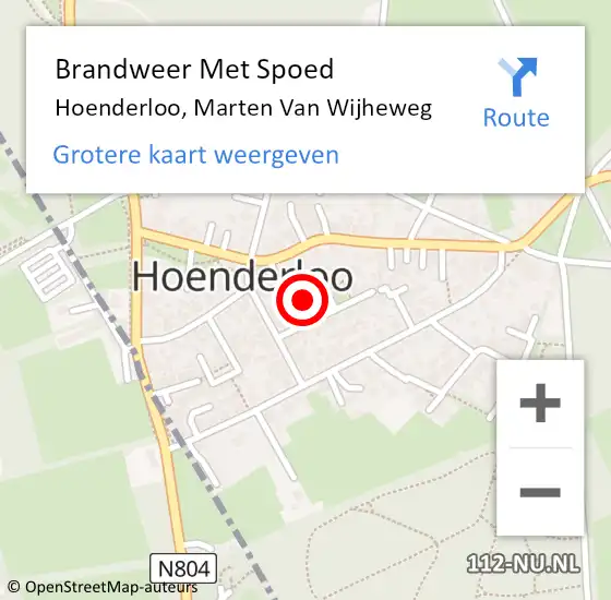 Locatie op kaart van de 112 melding: Brandweer Met Spoed Naar Hoenderloo, Marten Van Wijheweg op 21 november 2016 15:28