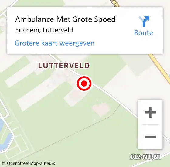 Locatie op kaart van de 112 melding: Ambulance Met Grote Spoed Naar Erichem, Lutterveld op 21 november 2016 15:43