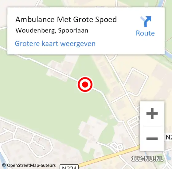 Locatie op kaart van de 112 melding: Ambulance Met Grote Spoed Naar Woudenberg, Spoorlaan op 21 november 2016 16:22