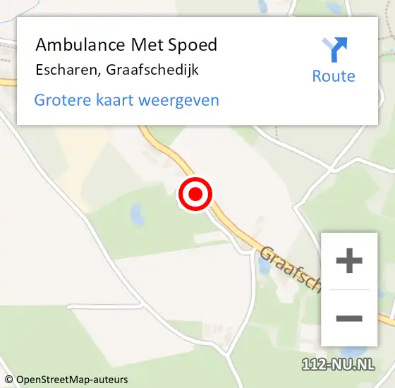 Locatie op kaart van de 112 melding: Ambulance Met Spoed Naar Escharen, Graafschedijk op 21 november 2016 16:32