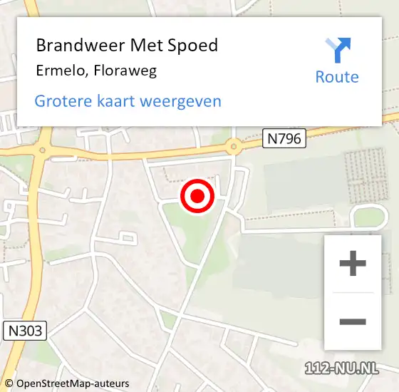 Locatie op kaart van de 112 melding: Brandweer Met Spoed Naar Ermelo, Floraweg op 21 november 2016 16:52