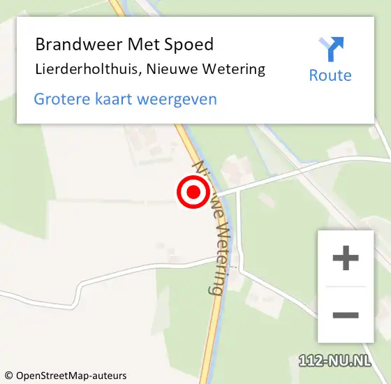 Locatie op kaart van de 112 melding: Brandweer Met Spoed Naar Lierderholthuis, Nieuwe Wetering op 21 november 2016 18:45