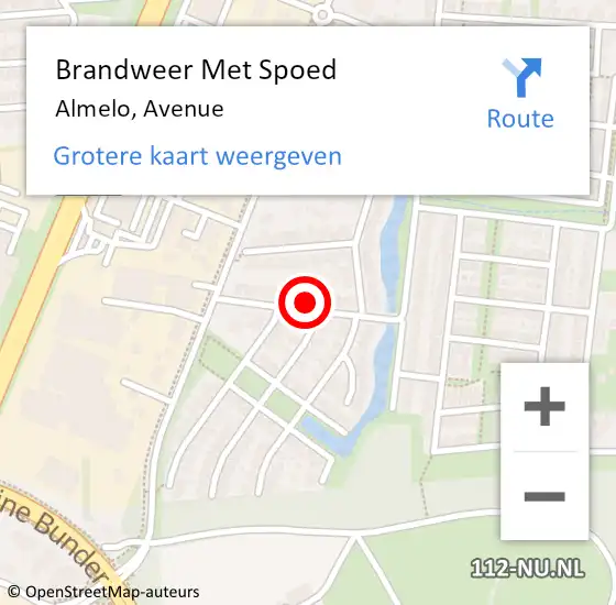 Locatie op kaart van de 112 melding: Brandweer Met Spoed Naar Almelo, Avenue op 21 november 2016 19:02