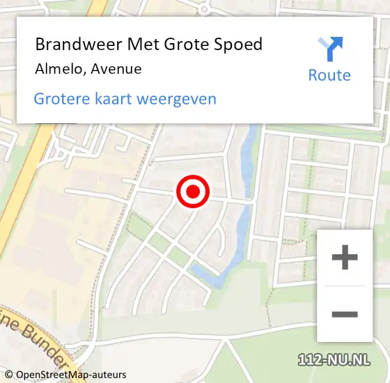 Locatie op kaart van de 112 melding: Brandweer Met Grote Spoed Naar Almelo, Avenue op 21 november 2016 19:03