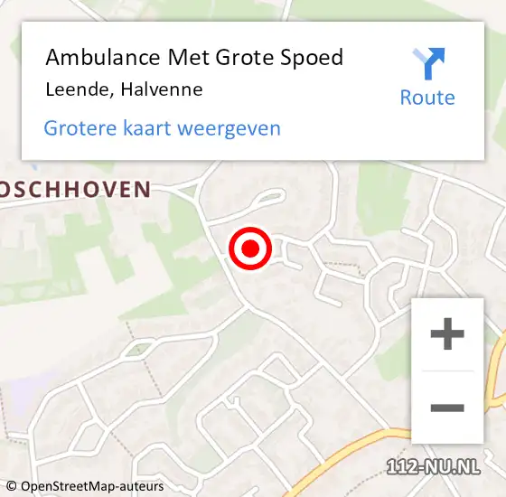 Locatie op kaart van de 112 melding: Ambulance Met Grote Spoed Naar Leende, Halvenne op 21 november 2016 20:27