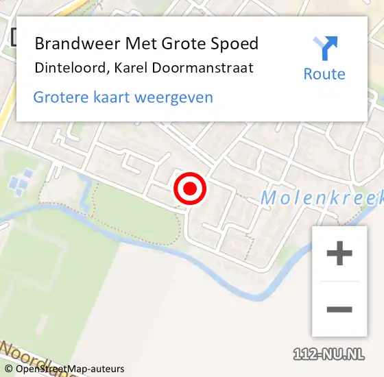 Locatie op kaart van de 112 melding: Brandweer Met Grote Spoed Naar Dinteloord, Karel Doormanstraat op 2 januari 2014 09:13