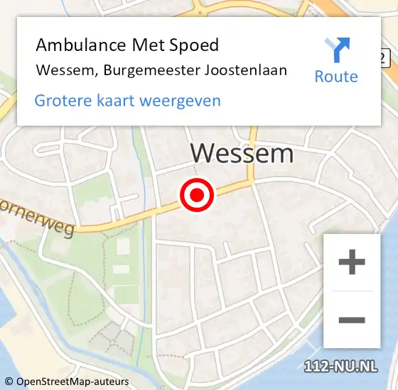 Locatie op kaart van de 112 melding: Ambulance Met Spoed Naar Wessem, Burgemeester Joostenlaan op 22 november 2016 09:26