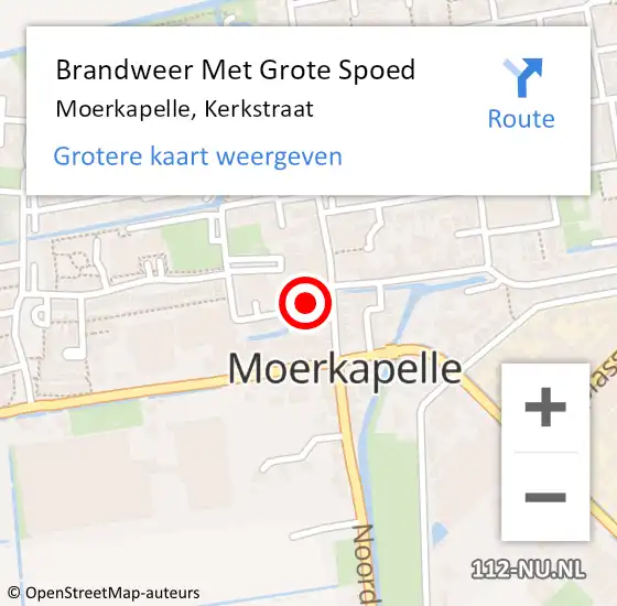 Locatie op kaart van de 112 melding: Brandweer Met Grote Spoed Naar Moerkapelle, Kerkstraat op 22 november 2016 11:19