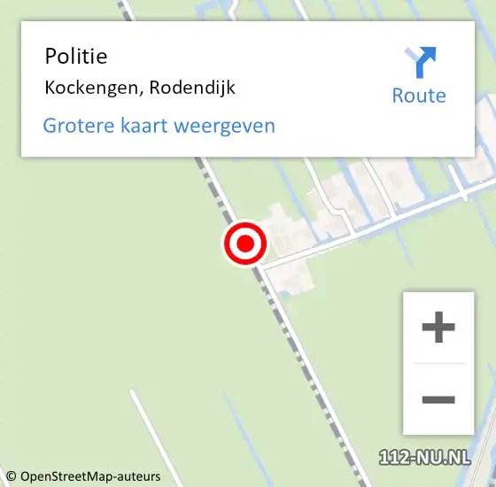 Locatie op kaart van de 112 melding: Politie Kockengen, Rodendijk op 22 november 2016 13:15