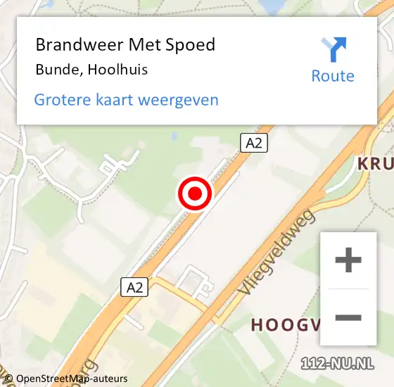 Locatie op kaart van de 112 melding: Brandweer Met Spoed Naar Bunde, Hoolhuis op 22 november 2016 13:27