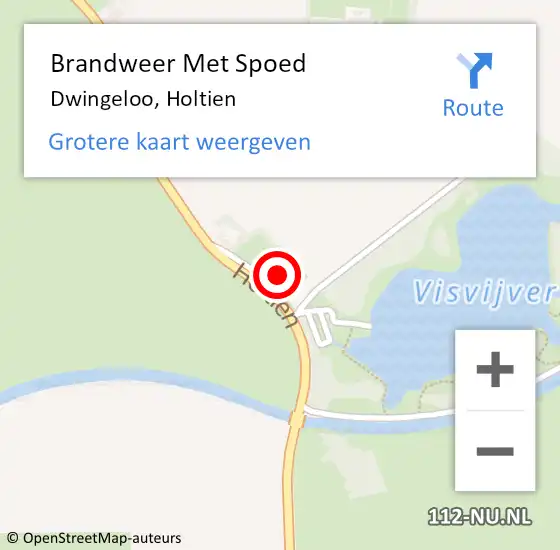 Locatie op kaart van de 112 melding: Brandweer Met Spoed Naar Dwingeloo, Holtien op 22 november 2016 14:11