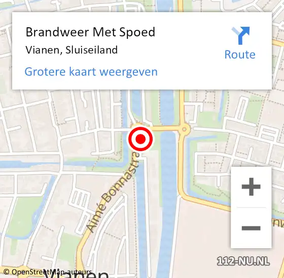 Locatie op kaart van de 112 melding: Brandweer Met Spoed Naar Vianen, Sluiseiland op 22 november 2016 16:17