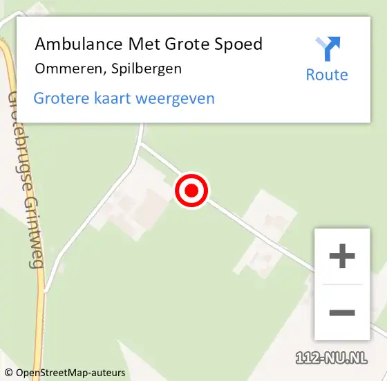 Locatie op kaart van de 112 melding: Ambulance Met Grote Spoed Naar Ommeren, Spilbergen op 22 november 2016 16:27