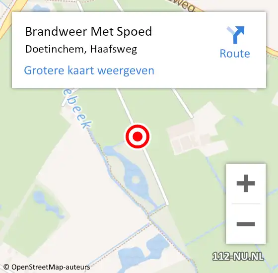 Locatie op kaart van de 112 melding: Brandweer Met Spoed Naar Doetinchem, Haafsweg op 22 november 2016 16:51