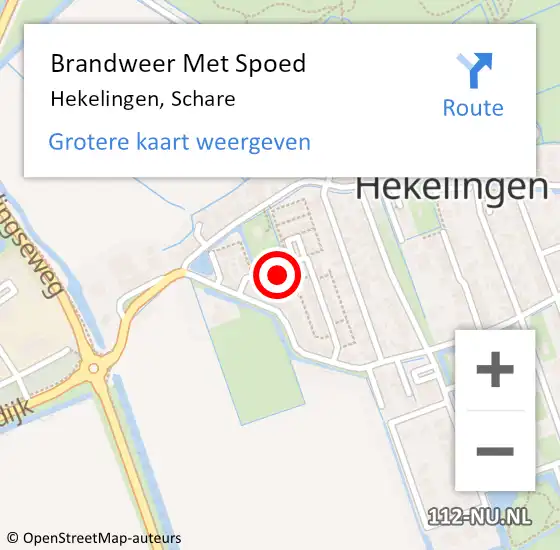 Locatie op kaart van de 112 melding: Brandweer Met Spoed Naar Hekelingen, Schare op 22 november 2016 22:59