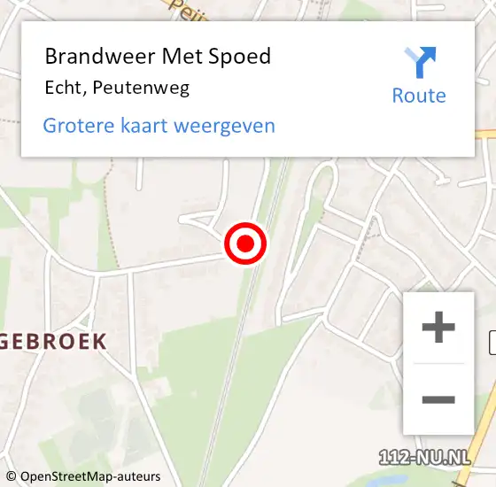 Locatie op kaart van de 112 melding: Brandweer Met Spoed Naar Echt, Peutenweg op 23 november 2016 01:59