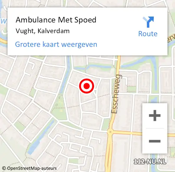 Locatie op kaart van de 112 melding: Ambulance Met Spoed Naar Vught, Kalverdam op 23 november 2016 06:55