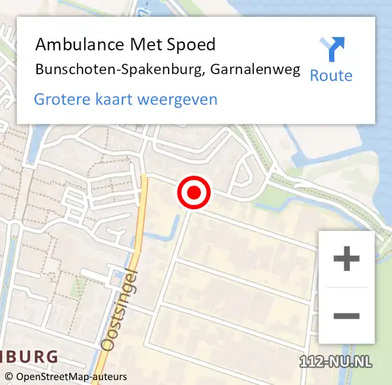 Locatie op kaart van de 112 melding: Ambulance Met Spoed Naar Bunschoten-Spakenburg, Garnalenweg op 23 november 2016 08:38