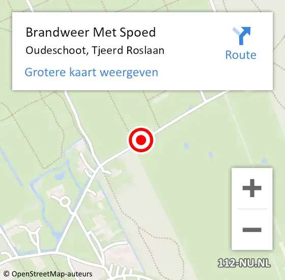 Locatie op kaart van de 112 melding: Brandweer Met Spoed Naar Oudeschoot, Tjeerd Roslaan op 23 november 2016 08:40