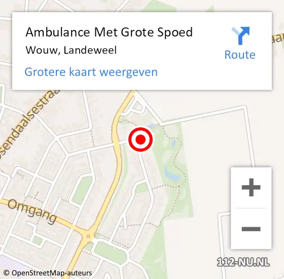 Locatie op kaart van de 112 melding: Ambulance Met Grote Spoed Naar Wouw, Landeweel op 23 november 2016 08:55