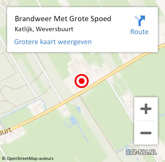 Locatie op kaart van de 112 melding: Brandweer Met Grote Spoed Naar Katlijk, Weversbuurt op 2 januari 2014 10:34