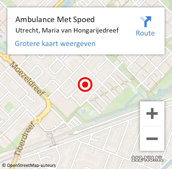 Locatie op kaart van de 112 melding: Ambulance Met Spoed Naar Utrecht, Maria van Hongarijedreef op 23 november 2016 09:27