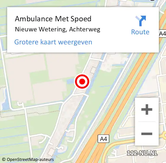 Locatie op kaart van de 112 melding: Ambulance Met Spoed Naar Nieuwe Wetering, Achterweg op 23 november 2016 09:41