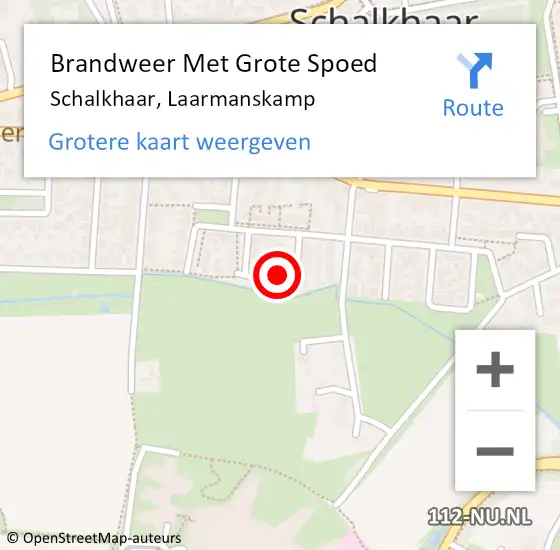 Locatie op kaart van de 112 melding: Brandweer Met Grote Spoed Naar Schalkhaar, Laarmanskamp op 23 november 2016 10:04