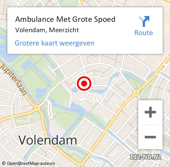 Locatie op kaart van de 112 melding: Ambulance Met Grote Spoed Naar Volendam, Meerzicht op 2 januari 2014 10:46