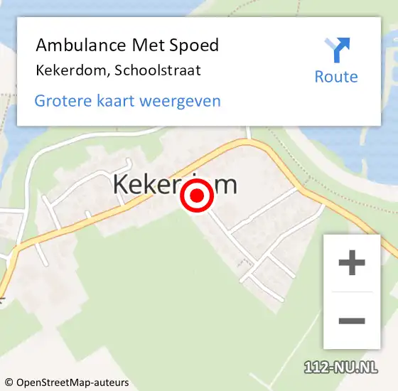 Locatie op kaart van de 112 melding: Ambulance Met Spoed Naar Kekerdom, Schoolstraat op 23 november 2016 12:12