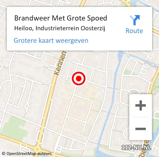 Locatie op kaart van de 112 melding: Brandweer Met Grote Spoed Naar Heiloo, Industrieterrein Oosterzij op 23 november 2016 12:35