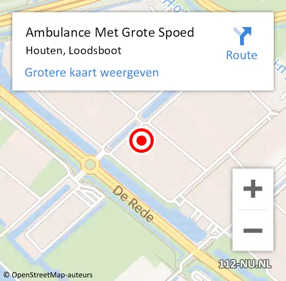 Locatie op kaart van de 112 melding: Ambulance Met Grote Spoed Naar Houten, Loodsboot op 23 november 2016 13:07