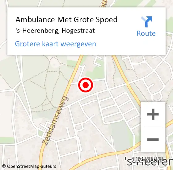 Locatie op kaart van de 112 melding: Ambulance Met Grote Spoed Naar 's-Heerenberg, Hogestraat op 23 november 2016 13:49