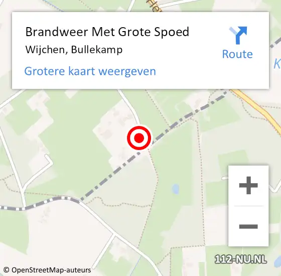 Locatie op kaart van de 112 melding: Brandweer Met Grote Spoed Naar Wijchen, Bullekamp op 23 november 2016 13:50