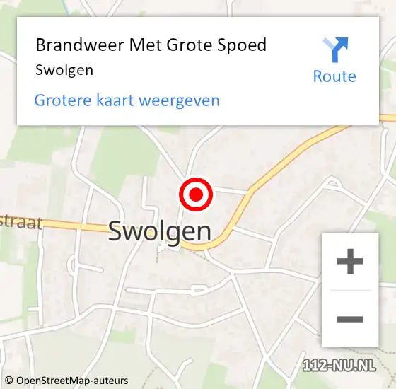 Locatie op kaart van de 112 melding: Brandweer Met Grote Spoed Naar Swolgen op 23 november 2016 14:45