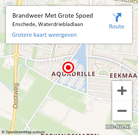 Locatie op kaart van de 112 melding: Brandweer Met Grote Spoed Naar Enschede, Waterdriebladlaan op 23 november 2016 15:47