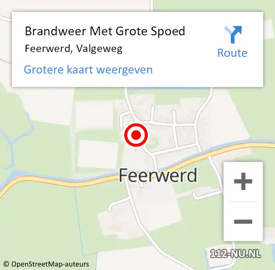 Locatie op kaart van de 112 melding: Brandweer Met Grote Spoed Naar Feerwerd, Valgeweg op 23 november 2016 16:20