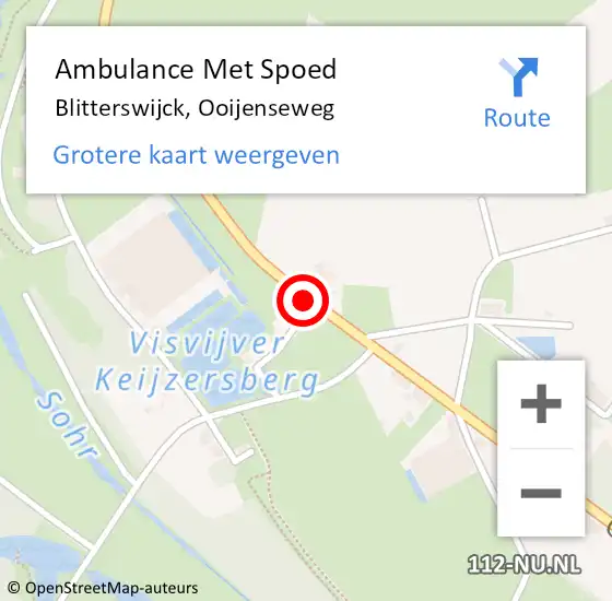 Locatie op kaart van de 112 melding: Ambulance Met Spoed Naar Blitterswijck, Ooijenseweg op 23 november 2016 18:26