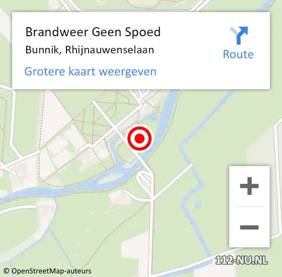 Locatie op kaart van de 112 melding: Brandweer Geen Spoed Naar Bunnik, Rhijnauwenselaan op 23 november 2016 18:42