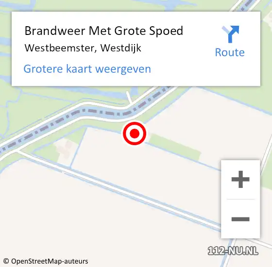 Locatie op kaart van de 112 melding: Brandweer Met Grote Spoed Naar Westbeemster, Westdijk op 23 november 2016 18:46