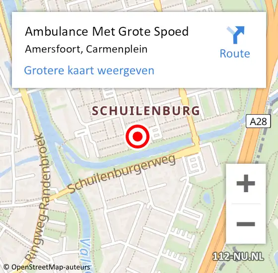 Locatie op kaart van de 112 melding: Ambulance Met Grote Spoed Naar Amersfoort, Carmenplein op 23 november 2016 20:37