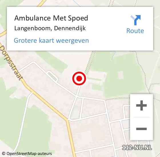 Locatie op kaart van de 112 melding: Ambulance Met Spoed Naar Langenboom, Dennendijk op 23 november 2016 21:18