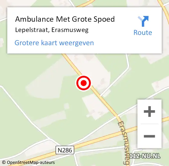 Locatie op kaart van de 112 melding: Ambulance Met Grote Spoed Naar Lepelstraat, Erasmusweg op 24 november 2016 00:02