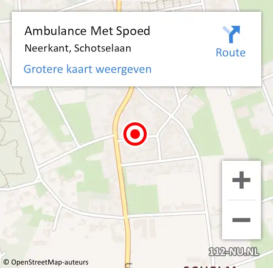 Locatie op kaart van de 112 melding: Ambulance Met Spoed Naar Neerkant, Schotselaan op 24 november 2016 01:50