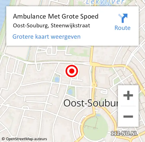 Locatie op kaart van de 112 melding: Ambulance Met Grote Spoed Naar Oost-Souburg, Steenwijkstraat op 24 november 2016 04:19