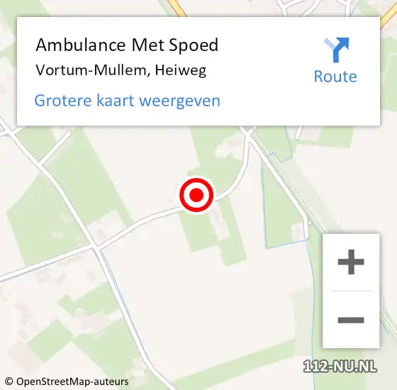 Locatie op kaart van de 112 melding: Ambulance Met Spoed Naar Vortum-Mullem, Heiweg op 24 november 2016 07:45