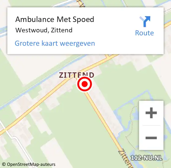 Locatie op kaart van de 112 melding: Ambulance Met Spoed Naar Westwoud, Zittend op 24 november 2016 09:09