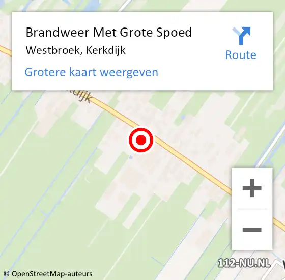 Locatie op kaart van de 112 melding: Brandweer Met Grote Spoed Naar Westbroek, Kerkdijk op 24 november 2016 09:50