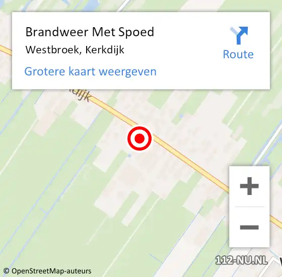 Locatie op kaart van de 112 melding: Brandweer Met Spoed Naar Westbroek, Kerkdijk op 24 november 2016 09:51