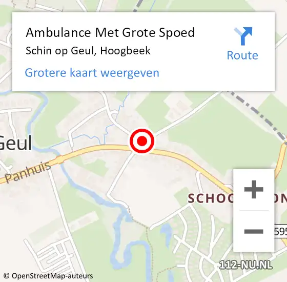 Locatie op kaart van de 112 melding: Ambulance Met Grote Spoed Naar Schin op Geul, Hoogbeek op 2 januari 2014 12:16